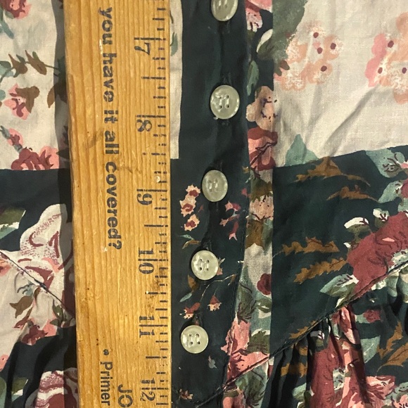 Floral Patchwork Maxi Dress with Puff Sleeves size 6 - Picture 6 of 11